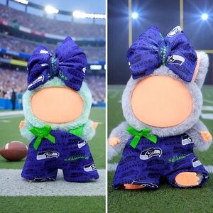Seahawks Themed For 17cm Plush Toy with Bow